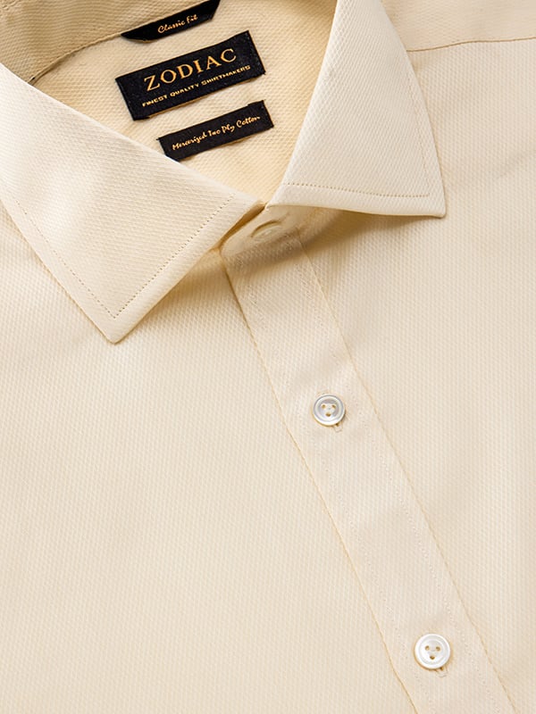 Tramonti Cream Solid Full Sleeve Double Cuff Classic Fit Classic Formal Cotton Shirt