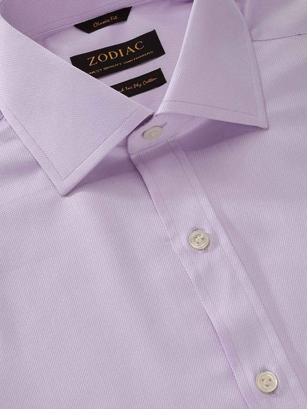 Tramonti Lilac Solid Full sleeve single cuff  Classic Formal Cotton Shirt
