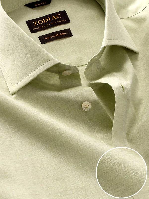 Venete  Mint Solid Half sleeve Classic Fit Semi Formal Cotton Shirt