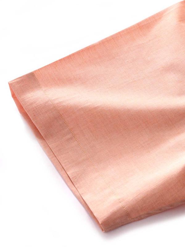 Venete  Orange Solid Half Sleeve Classic Fit Semi Formal Super Fine Cotton Shirt