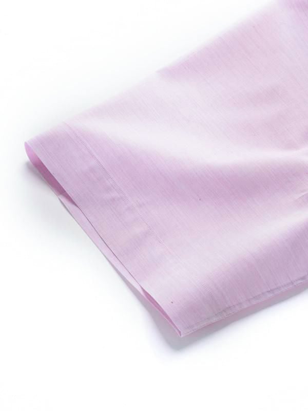 Venete  Lilac Solid Half sleeve Classic Fit Semi Formal Cotton Shirt