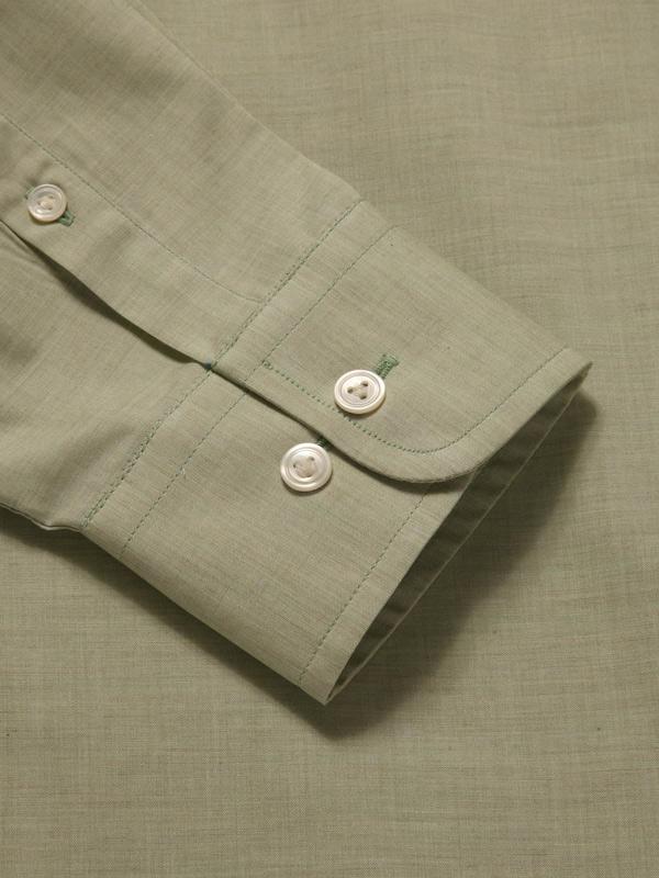 Venete  Mint Solid Full sleeve single cuff Tailored Fit Semi Formal Cotton Shirt