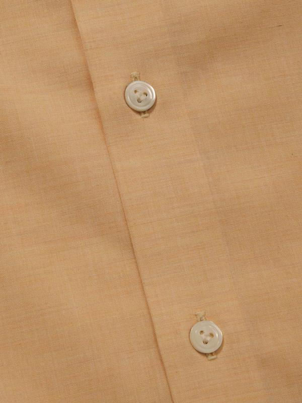 Venete  Orange Solid Full sleeve single cuff Tailored Fit Semi Formal Cotton Shirt