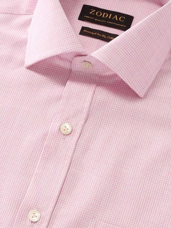 Vercelli Pink Check Full sleeve single cuff Classic Fit Semi Formal Cotton Shirt