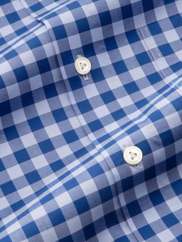 Buy Vivace Navy Cotton Tailored Fit Formal Checks Shirt | Zodiac