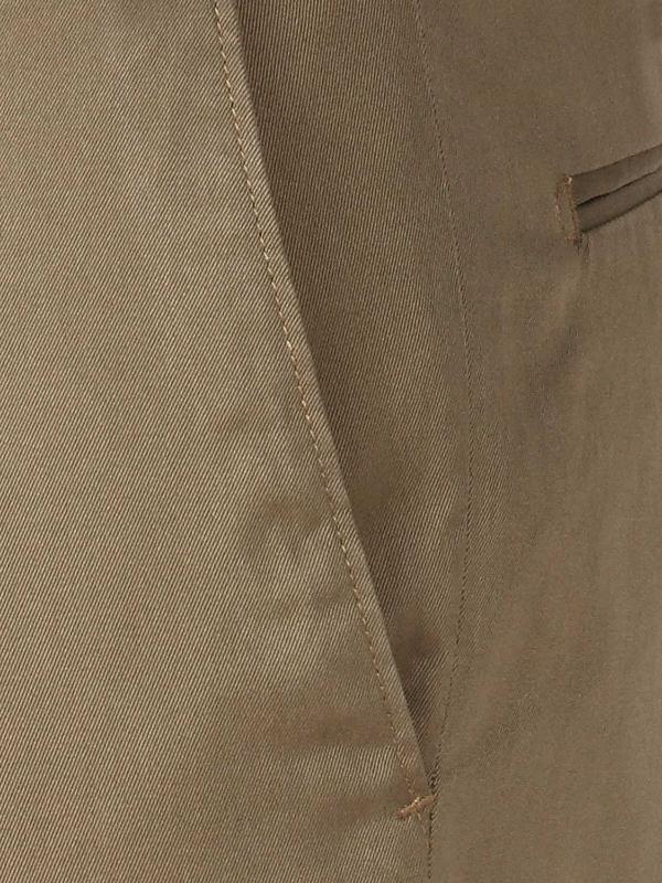 Mantova Olive Tailored Fit Cotton Trousers