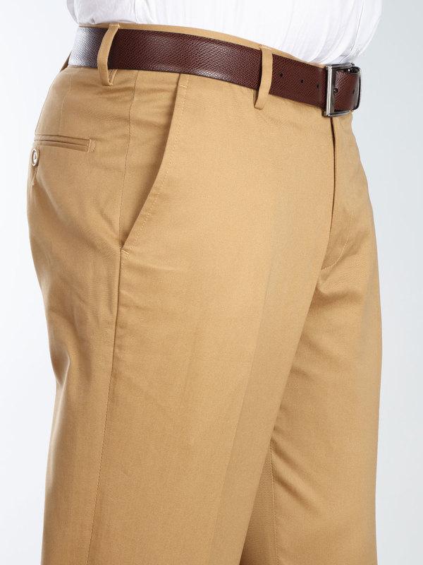 Mantova Mustard Tailored Fit Cotton Trousers