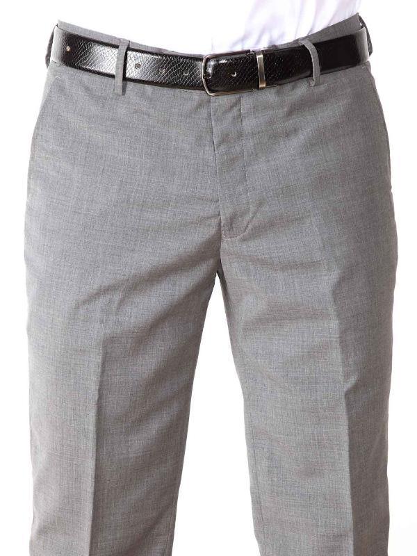 Pollone Light Grey Slim Fit Blended Trousers