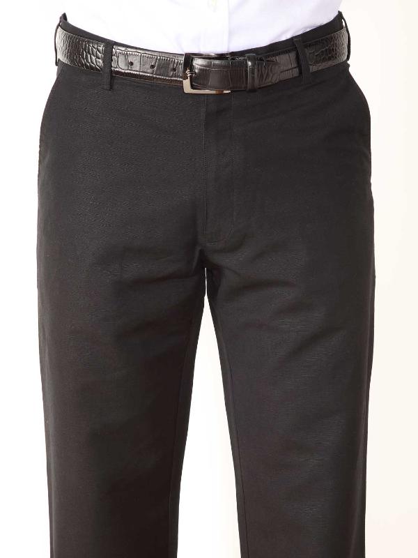 Portofino Black Classic Fit Blended Trousers