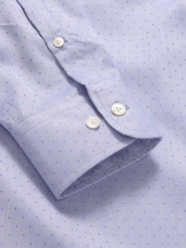 Antonello Sky Solid Full sleeve single cuff Tailored Fit Classic Formal Cotton Shirt