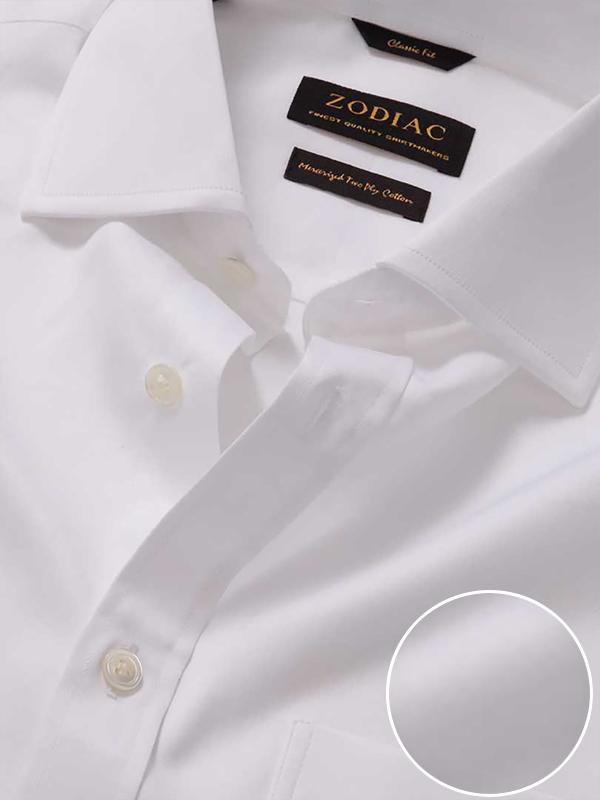 Antonello White Solid Full sleeve double cuff Classic Fit Classic Formal Cotton Shirt