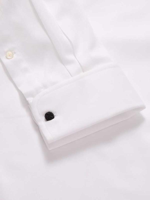 Antonello White Solid Full sleeve double cuff Classic Fit Classic Formal Cotton Shirt