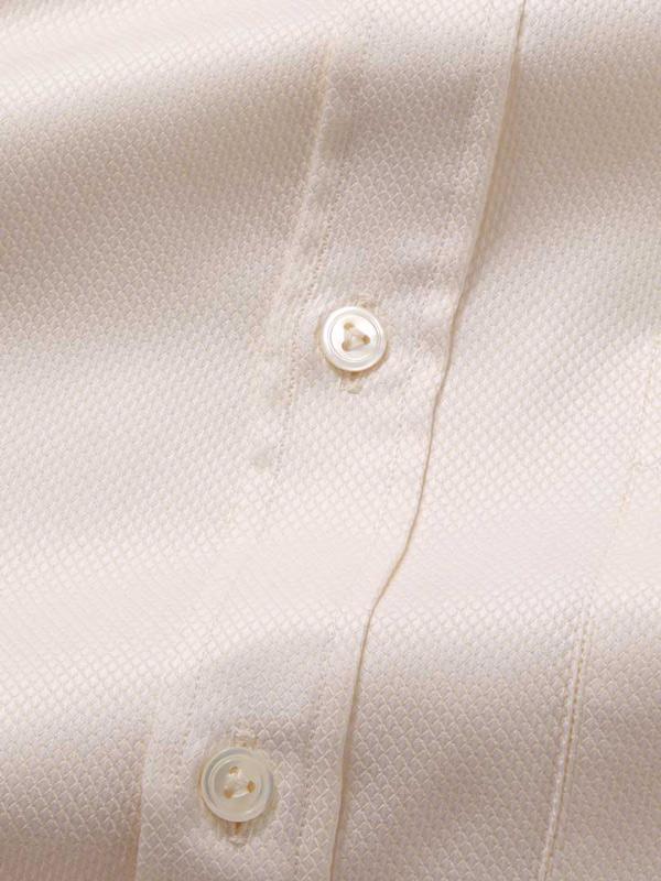 Cione Cream Check Full sleeve double cuff Classic Fit Classic Formal Cotton Shirt