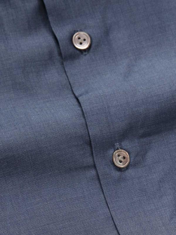 Fil A Fil Navy Solid Full sleeve single cuff Classic Fit Semi Formal Dark Cotton Shirt