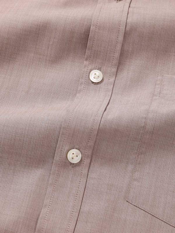 Fil A Fil Sand Solid Full sleeve single cuff Classic Fit Classic Formal Cotton Shirt