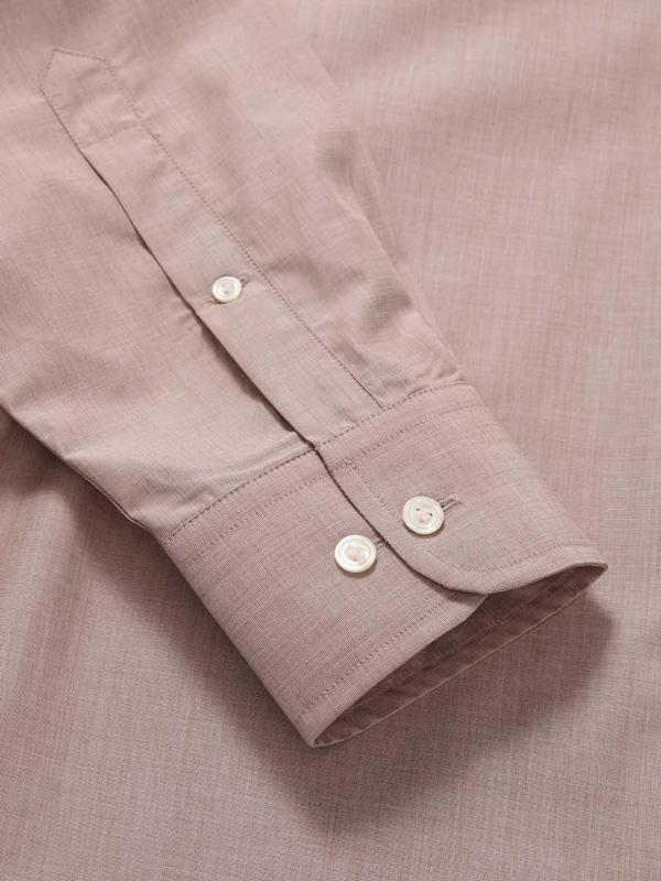 Fil A Fil Sand Solid Full sleeve single cuff Classic Fit Classic Formal Cotton Shirt