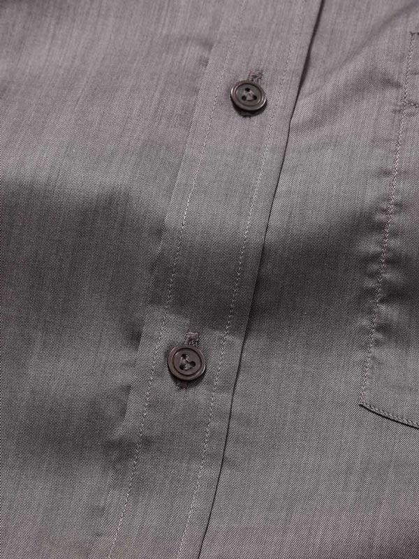 Fine Twill Dark Grey Solid Full sleeve single cuff Classic Fit Semi Formal Dark Cotton Shirt