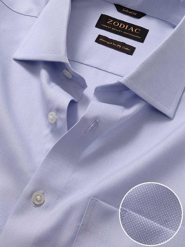 Structure Sky Solid Full sleeve single cuff Tailored Fit Formal Cotton Shirt