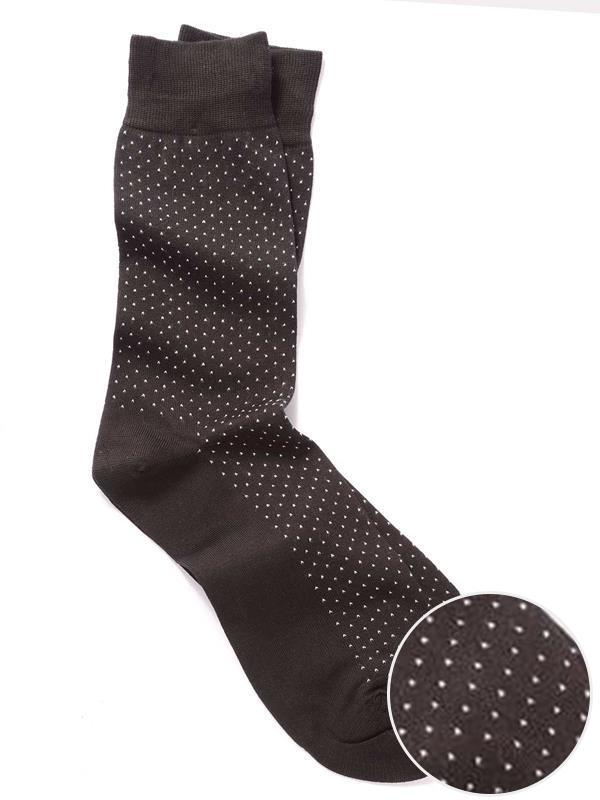 Micro Dot Black  Cotton Socks