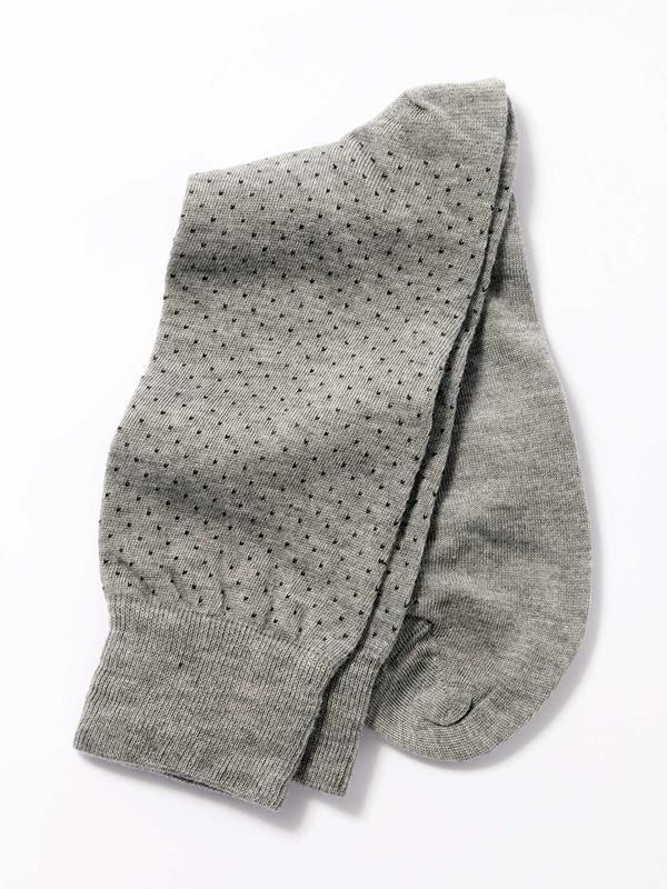 Micro Dot Grey  Cotton Socks