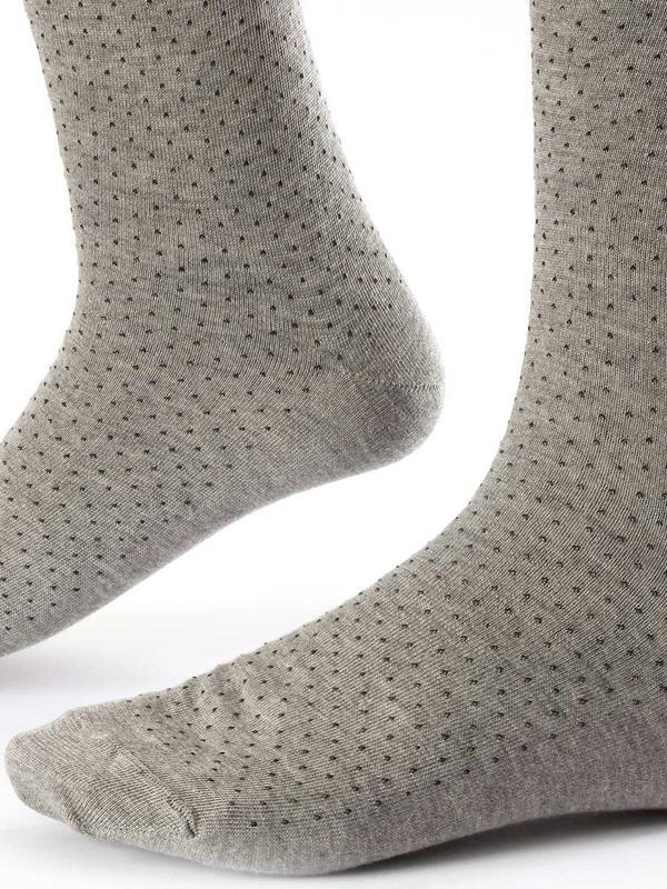 Micro Dot Grey  Cotton Socks