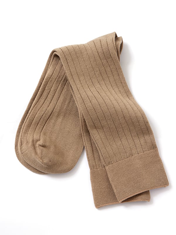 Moderna Khaki Rib Cotton Socks