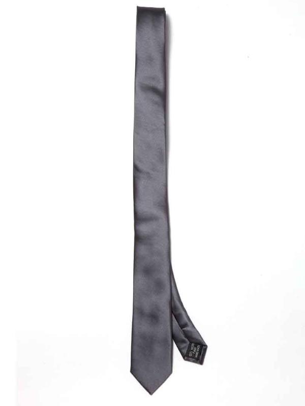 ZT-180 Solid Dark Grey Polyester Tie