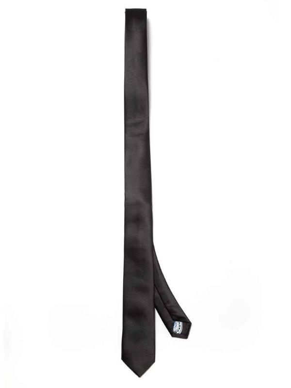 ZT-185 Solid Black Polyester Tie