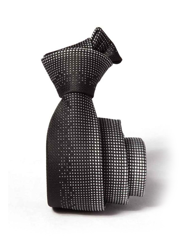 ZT-186 Structure Solid Black Polyester Tie