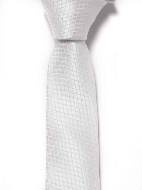 ZT-190 Structure Solid White Polyester Tie