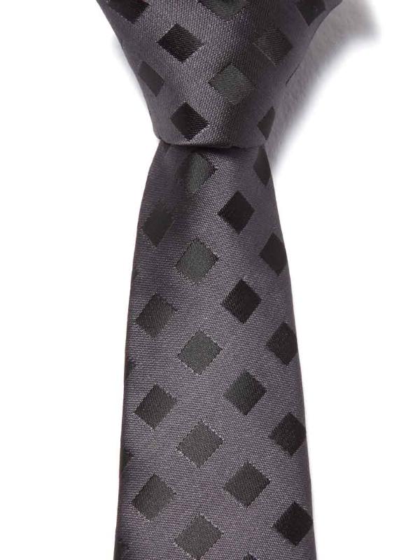 ZT-191 Checks Black Polyester Tie
