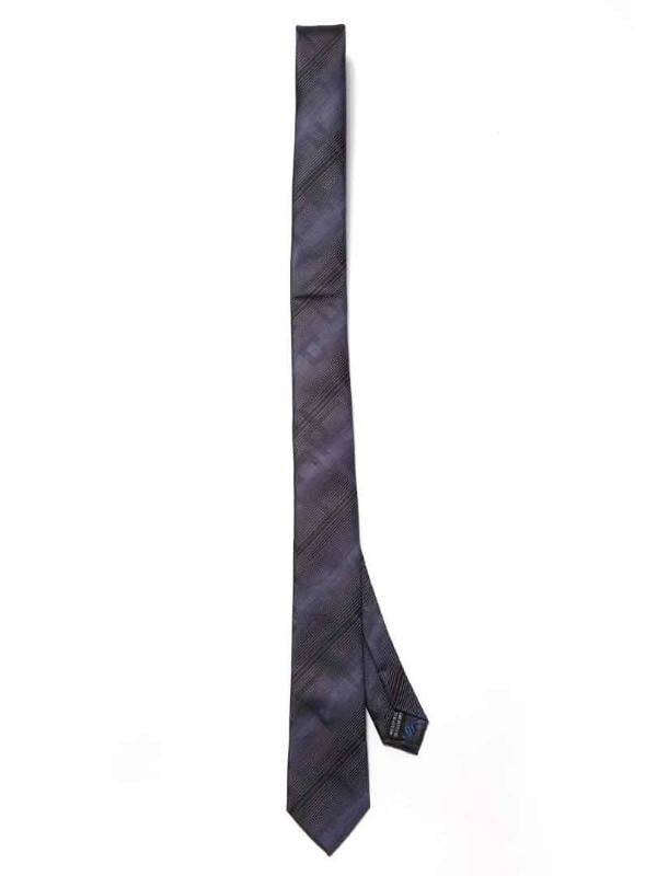 Striped Purple Polyester Skinny Tie