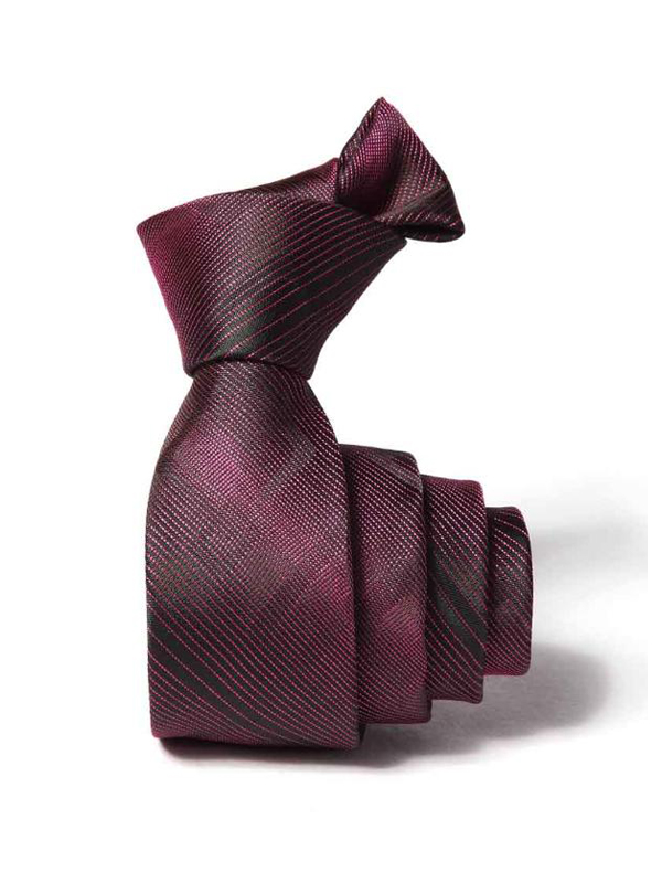 ZT-205 Striped Aubergien Polyester Tie