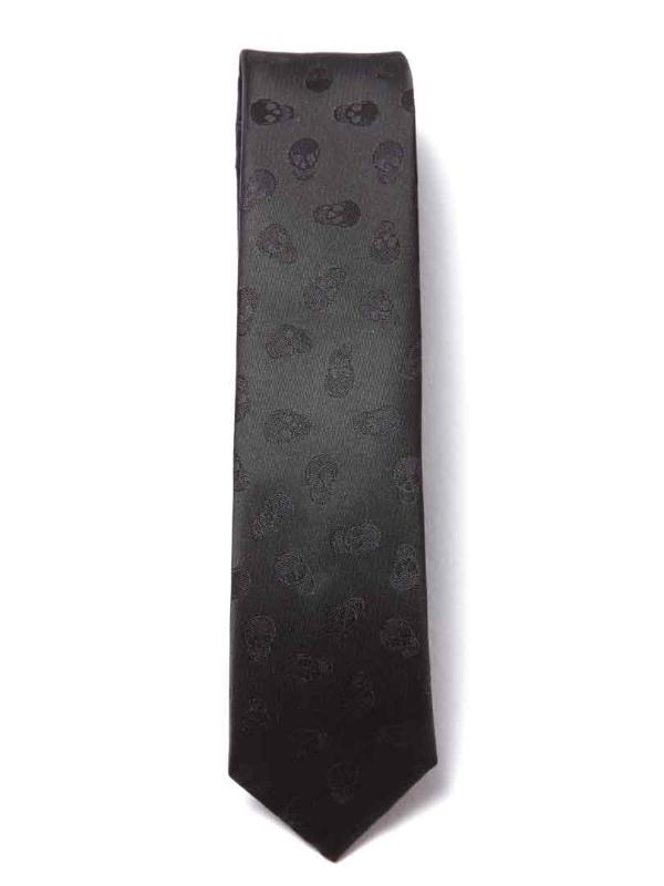 Solid Black Polyester Skinny Tie